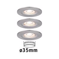 PAULMANN LED vestavné svítidlo Nova mini nevýklopné IP44 3x4W 2700K kov kartáčovaný 230V 943.01 94301