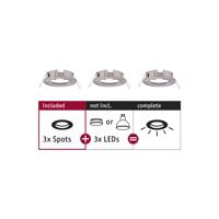 PAULMANN Vestavné svítidlo Choose spot sada 3ks nevýklopné max. 3x10W kov kartáčovaný 230V 924.79 92479