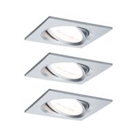 PAULMANN Vestavné svítidlo LED Nova hranaté 3x6,5W GU10 hliník broušený výklopné 3-krokové-stmívatelné 934.74 P 93474 93474