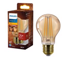 Philips LED filament žárovka E27 A60 3,1W 25W 250lm 1800K nestmívatelná, jantarová
