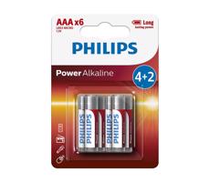 Philips Philips LR03P6BP/10 - 6 ks Alkalická baterie AAA POWER ALKALINE 1,5V 1150mAh