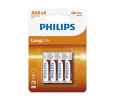 Philips Philips R03L4B/10 - 4 ks Zinkochloridová baterie AAA LONGLIFE 1,5V 450mAh
