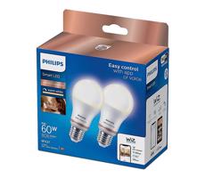 Philips SADA 2x LED Stmívatelná žárovka Philips A60 E27/8W/230V Wi-Fi