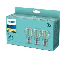 Philips SADA 3x LED Žárovka VINTAGE Philips A60 E27/7W/230V 2700K
