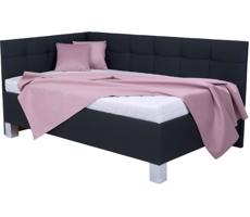POHODA Čalouněná postel s matrací a úložným prostorem MARIA PETITE 120x200 cm antracit