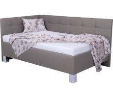 POHODA Čalouněná postel s matrací a úložným prostorem MARIA PETITE 120x200 cm taupe