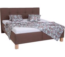 POHODA Čalouněná postel s úložným prostorem bez matrace MARIA 180x200 cm hnědá