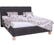 POHODA Čalouněná postel s úložným prostorem bez matrace VIOLET 160x200 cm tmavě hnědá