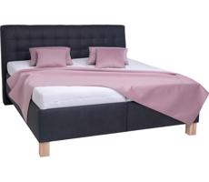 POHODA Čalouněná postel s úložným prostorem bez matrace VIOLET 180x200 cm antracit