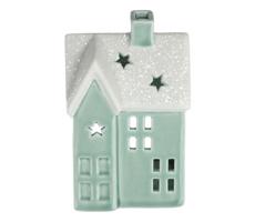 - Porcelánový domek na svíčku 11,1 cm mintová