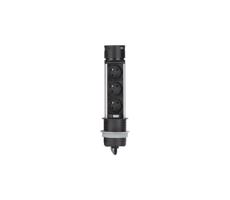 PP125USBC-B - Zásuvkový sloupek pro desku stolu 3x230V + 2xUSB černá
