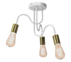 Přisazený lustr DOW 3xE27/60W/230V bílá/zlatá