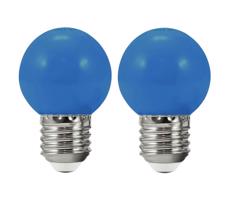 SADA 2x LED Žárovka PARTY E27/0,5W/36V modrá 3000K