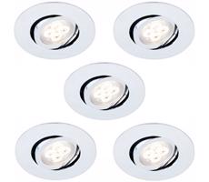 SADA 5x LED Stmívatelné podhledové svítidlo 1xLED/4,5W/230V lesklý chrom