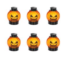 - SADA 6x LED Dekorace HALLOWEEN LED/1xCR2032/teplá bílá dýně
