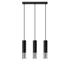 SL.0942 - Lustr na lanku LOOPEZ 3xGU10/10W/230V černá/chrom