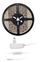 Solight LED světelný pás s testrem, 5m, sada s 12V adaptérem, 4,8W/m, IP65, teplá bílá WM51-65T