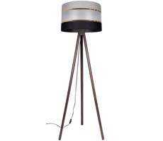 Stojací lampa CORAL 1xE27/60W/230V hnědá/černá/šedá/zlatá