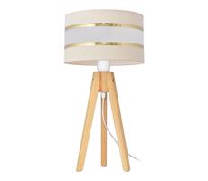 Stolní lampa HELEN 1xE27/15W/230V krémová/zlatá/borovice