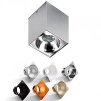 Stropní bodové přisazené svítidlo AZzardo Hugo aluminium AZ0828 GU10 1x50W IP20 9,5cm hranaté hliníkové