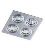 Stropní bodové zápustné svítidlo AZzardo Caro 4 Square aluminium AZ2444 GU10 4x40W IP20 18cm hliníkové
