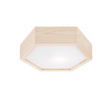Stropní svítidlo HEX NATURAL 1xE27/60W/230V pr. 32 cm borovice