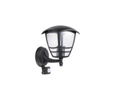 Venkovní nástěnné svítidlo se senzorem TEVIO 1xE27/60W/230V IP54 černá