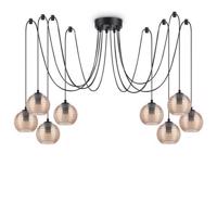 Závěsné svítidlo Ideal Lux Riga SP8 Ambra 241173 E27 8x60W IP20 60cm jantarové